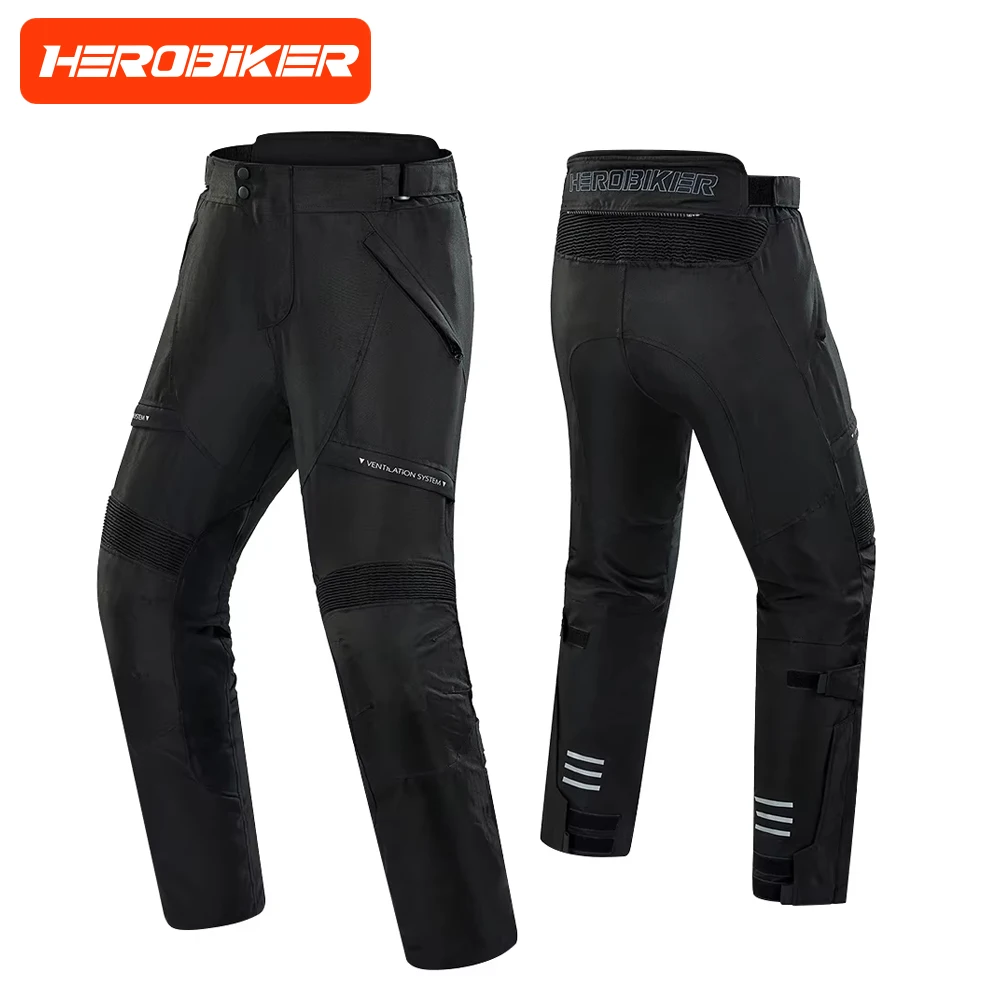 Motorcycle Pants Four Seasons Men Motocross Riding Trousers with Protective Gear Night Reflective Anti-Fall
