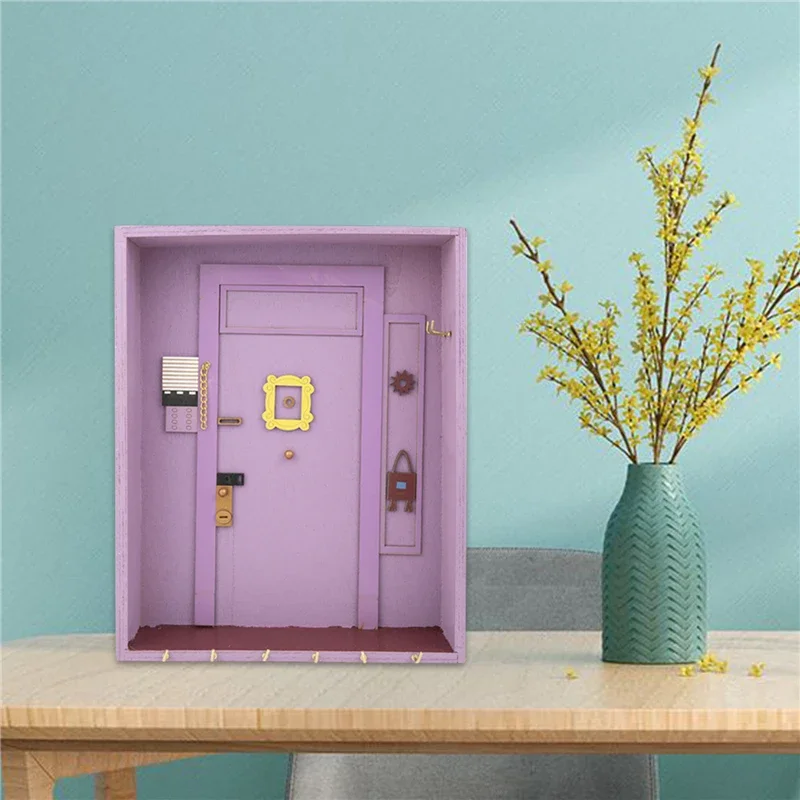 

Wooden Purple Door Hanger Friends Home Decor TV Show Friends Key Holder Door Holder Porch Wall Hanging Key Storage Tool