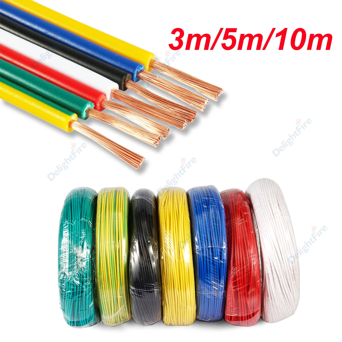 

PVC Copper Wire Flexible Single-Core Multi-Strand Electrical Cable for Car Vehicle Lighting Audio Battery Automotive DIY Project