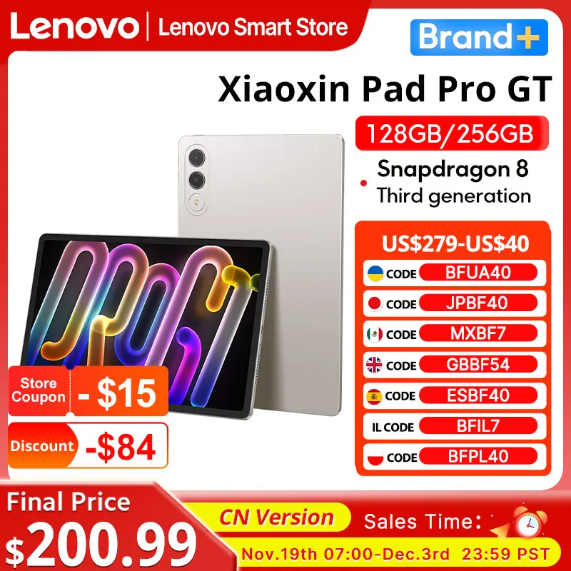 Новый оригинальный планшет Lenovo Xiaoxin Pad Pro GT 11,1 дюйма 3,2 К ЖК-дисплей 144 Гц, версия CN Snapdragon 8 Gen 3 Android 8860 мАч Pad PC Новый оригинальный планшет Lenovo Xiaoxin Pad Pro GT 11,1 дюйма 3,2 К ЖК-дисплей 144 Гц, версия CN Snapdragon 8 Gen 3 Android 8860 мАч Pad PC