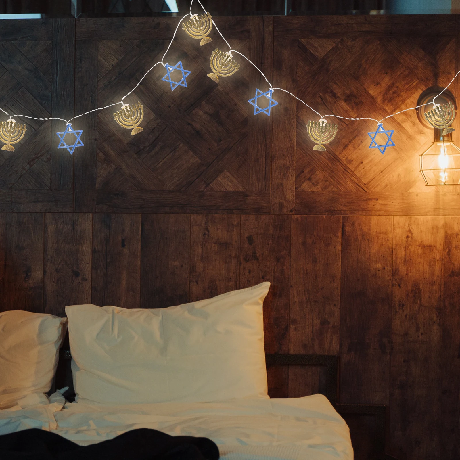 

LED Hanukkah Star String Light Powered Fairy Lights for Holiday Home Party Decoration Personalized LED Name Sign