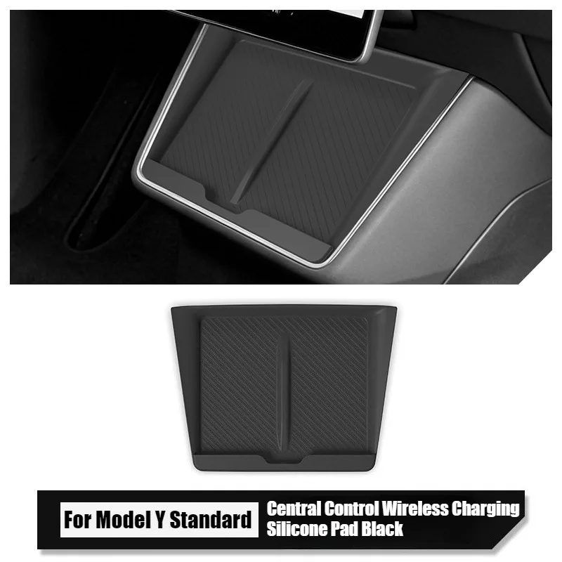 Für Tesla Model Y 2025 2026 Standard Center Kabelloses Ladepad Rutschfeste Telefonladematte Schützende Auto-Innenausstattung – Detail 5