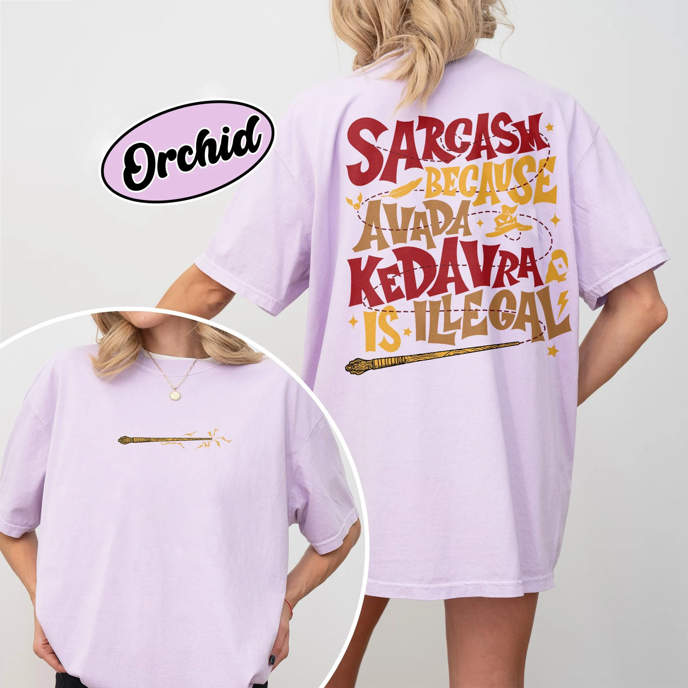 100% Cotton Loose Retro Shirt Sarcasm Because Avada Kedavra Is Illegal Shirt Wizard School Unisex Tee Fantasy Apparel Y2K Top