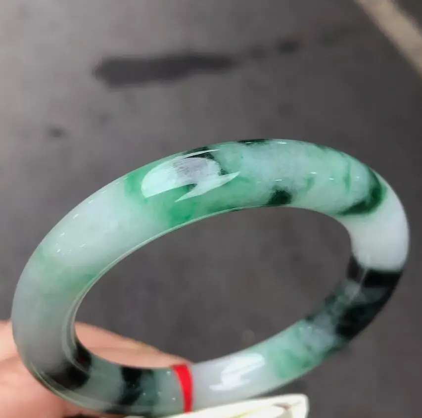 

Round Rod Nature Grade A High Icy Green Burma Jade jadeite bracelet bangle 55mm