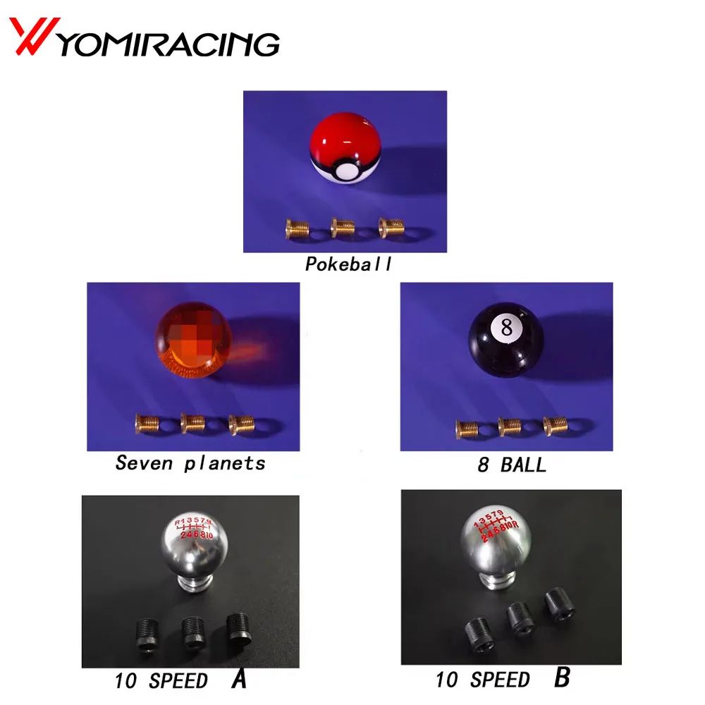 YOMI Car10-speed 7-star العالمي سبائك الألومنيوم والعتاد التحول المقبض ناقل الحركة عصا رافعة كرة الرأس الاكريليك التحول المقبض من GM