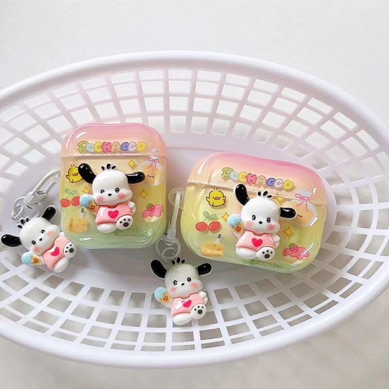 Appleairpods3/43DアイスクリームパグイヤホンケースairpodsPRO2/PRO3漫画に適しています。