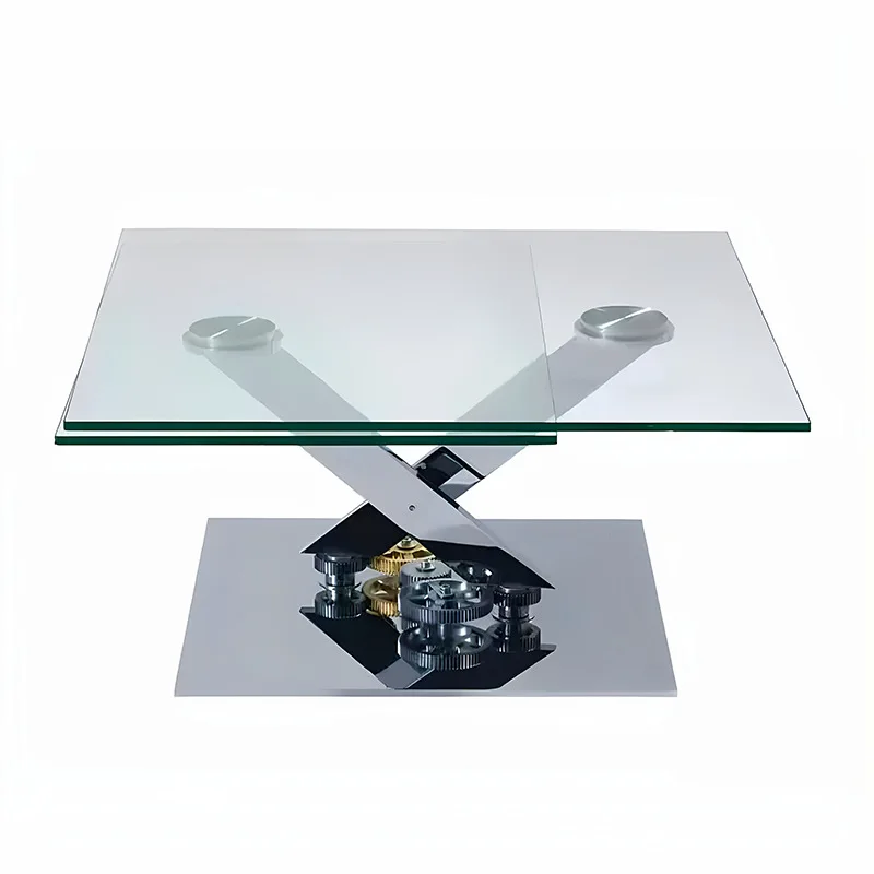 

Italian light luxury high sense creative household coffee table mechanical gear retractable rotation