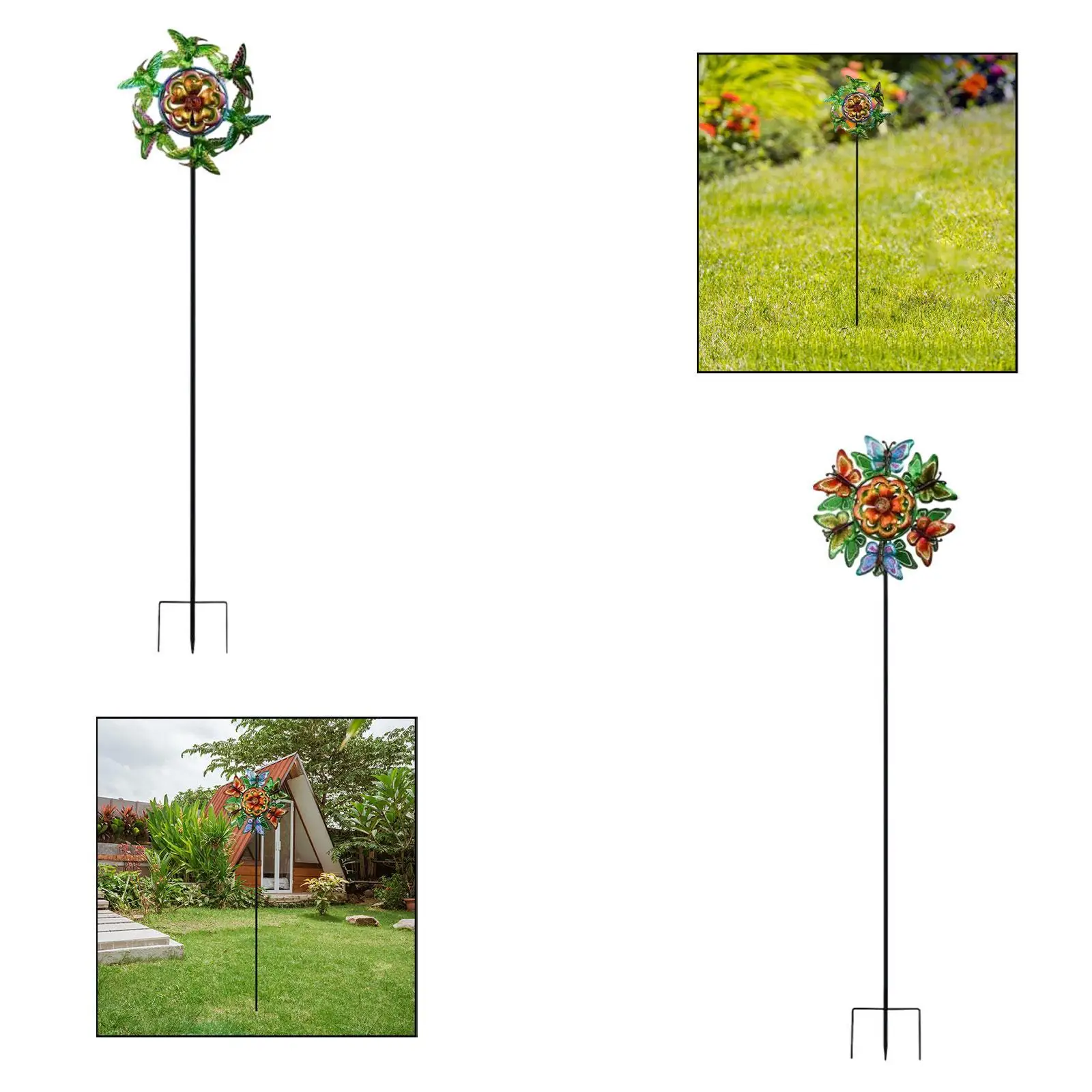 

Windmill Iron Art Statue Crafts Home Decor Colorful Novelty Animal Ornament