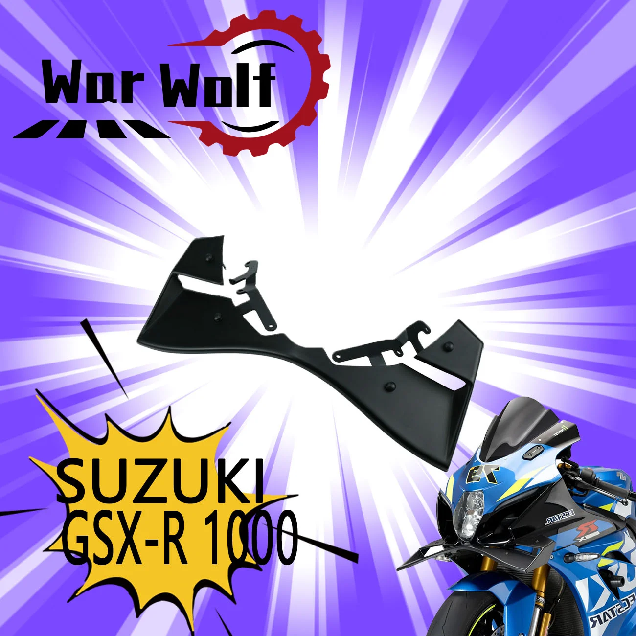 

FOR GSX-R 1000 k17 GSXR1000 2017 2018 2019 2020 2021Motorcycle Sport Downforce Naked Forntal Spoilers Aerodynamic Wing Deflector