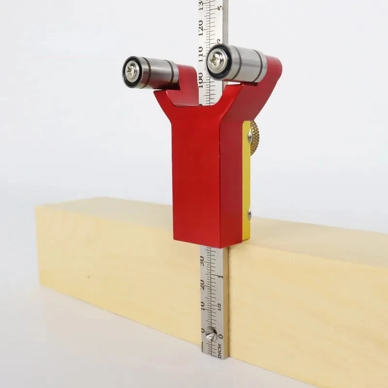Multi Functional Positioning Draw Line Height Measurement Tool Woodworking Line Drawing Tool Metric Imperial Scale Marking Ruler