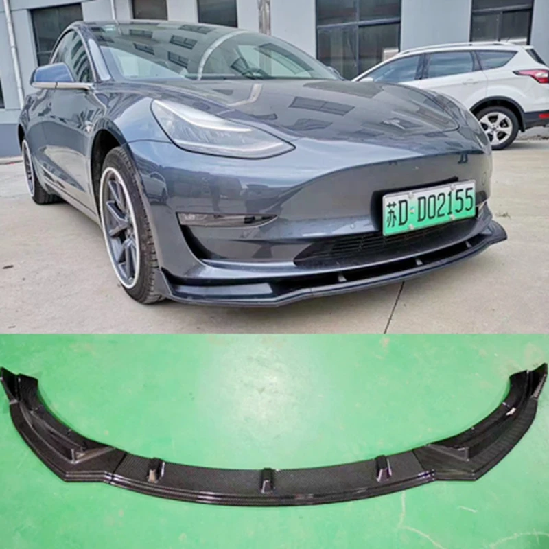 

ABS Front Bumper Lip Spoiler Bumper Lip Spoiler For Tesla Model 3 Sedan 4-door V Style 16~18