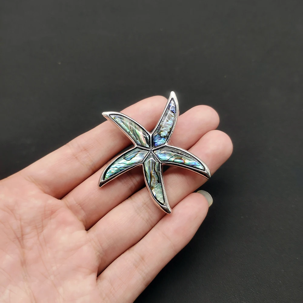 Natural Mother of Pearl Shell Starfish Brooches Pins Jewelry Abalone Shells Brooch for Women Girl Wedding Banquet Party Gifts