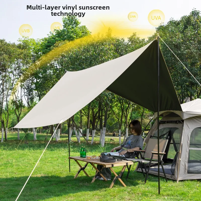 YOUSKY 3-4 Person Outdoor Automatic Folding Camping Tent Waterproof Hexagonal Canopy with Black Coating All-in-One Easy Setup