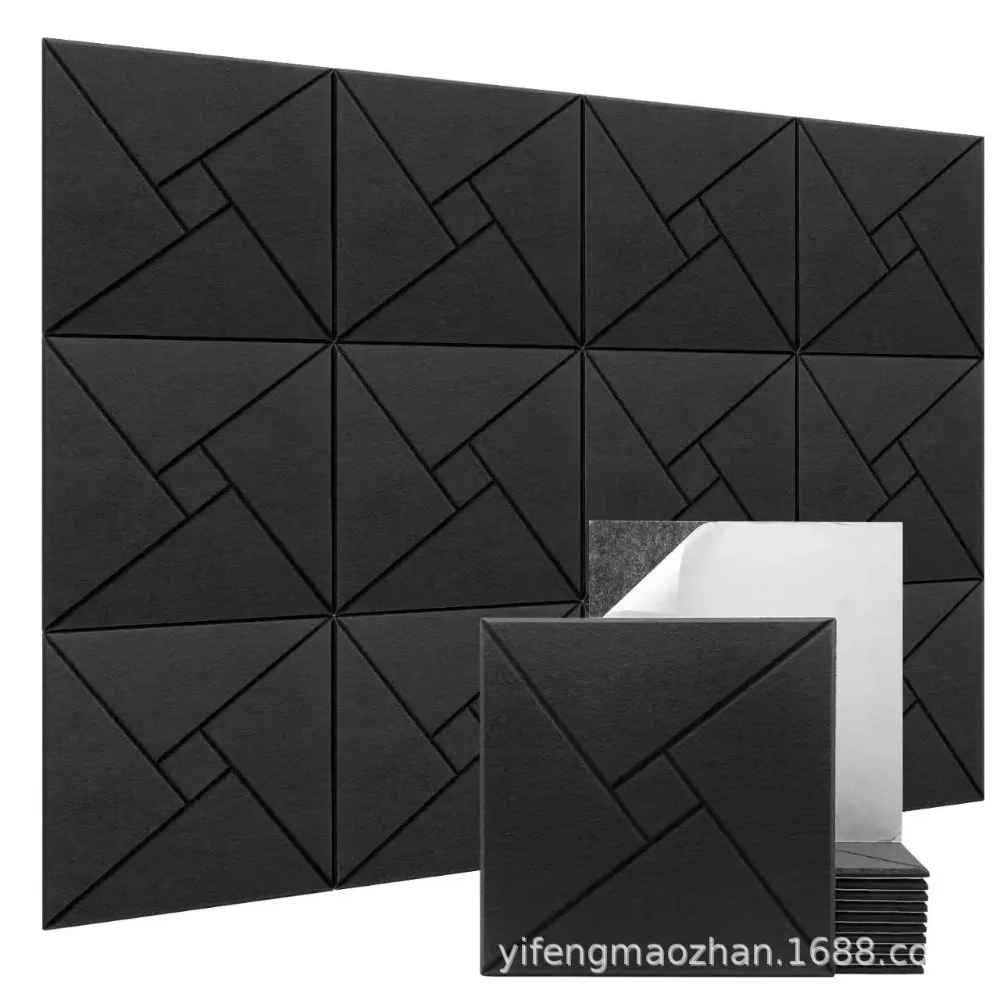 30x30cm 12Pcs Felt Polyester Acoustic Panels Creative Display Sound Absorbing Tiles for Office Decor DIY Installation