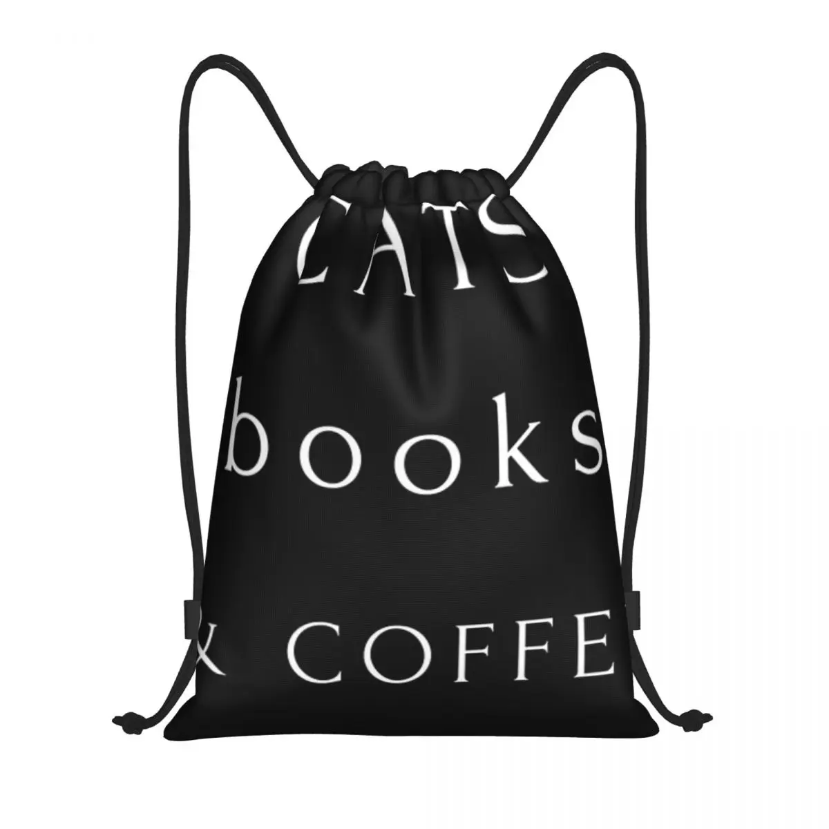 Custom Name Waterproof Outdoor Beach Swimming Sports Drawstring Backpack Cats Books Cats Organizer Gym Storage Bag