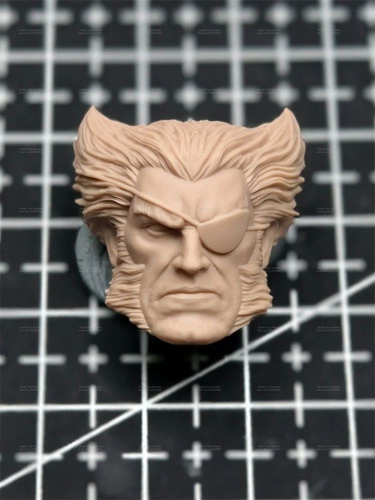 Cabeza de modelo blanco de Wolverine de Anime sin pintar, escala 1/12, para cuerpo de figura de acción de 6 pulgadas, Henry Cavill Hugh Jackman, cabeza de soldado para hombres