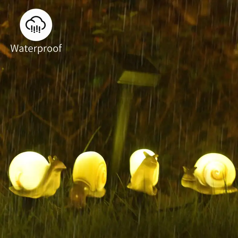 

Фонари на солнечной батарее, улитка, искусственная декоративная лампа, 4 шт., водонепроницаемые фонари на колышке из смолы, уличные фигурные фонари в виде улитки, милая Ландшафтная дорожка