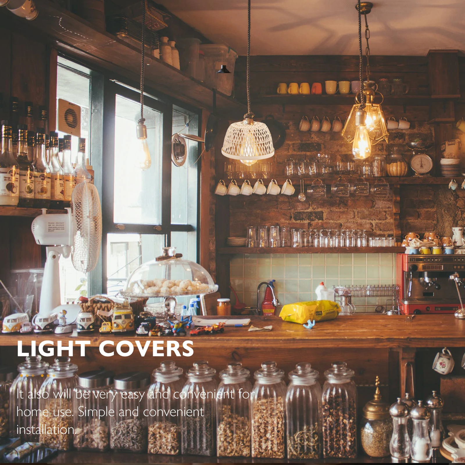 

Bamboo Woven Lampshade Hanging Fixture Rustic Style Pendant Shade for Home Hotel Restaurant Durable Easy Install