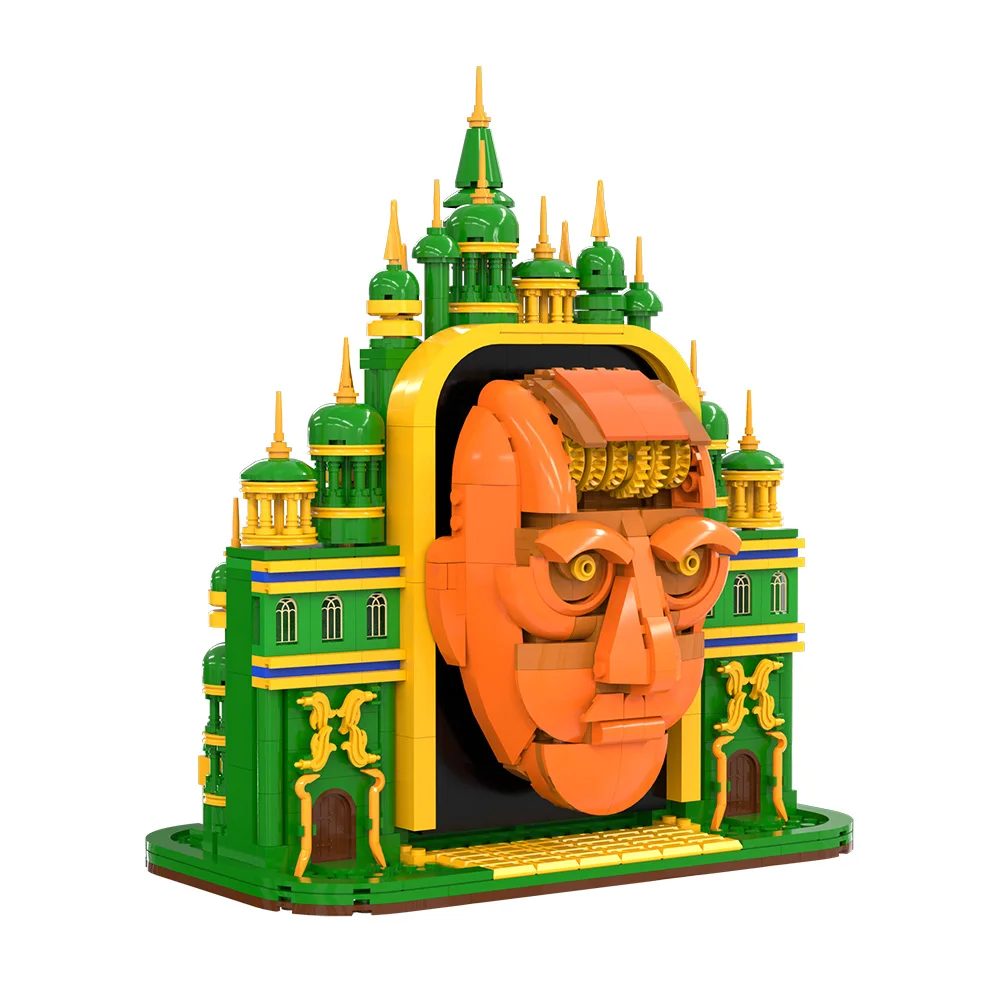 MOC Magische Hexe Smaragd Stadt Zauberer Palast Bausteine Fantasy Film Smaragd Schloss Ziegel Spielzeug Erwachsene Geschenk – Detail 13
