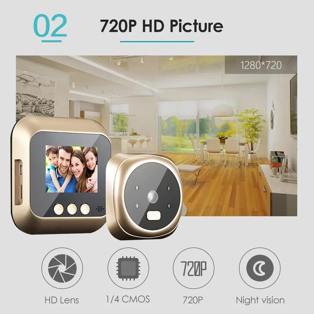 

НОВЫЙ видео дверной звонок, камера для просмотра дверей, дверной глазок, дверная камера, дверной звонок с беспроводным монитором, ночное видение в реальном времени для домашнего офиса