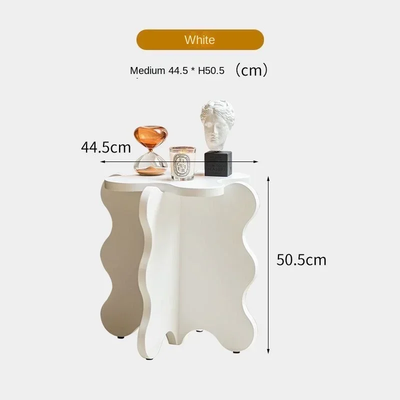 Cartoon petal edge Internet celebrity blogger Nordic small coffee table solid wood color small table creative photography props