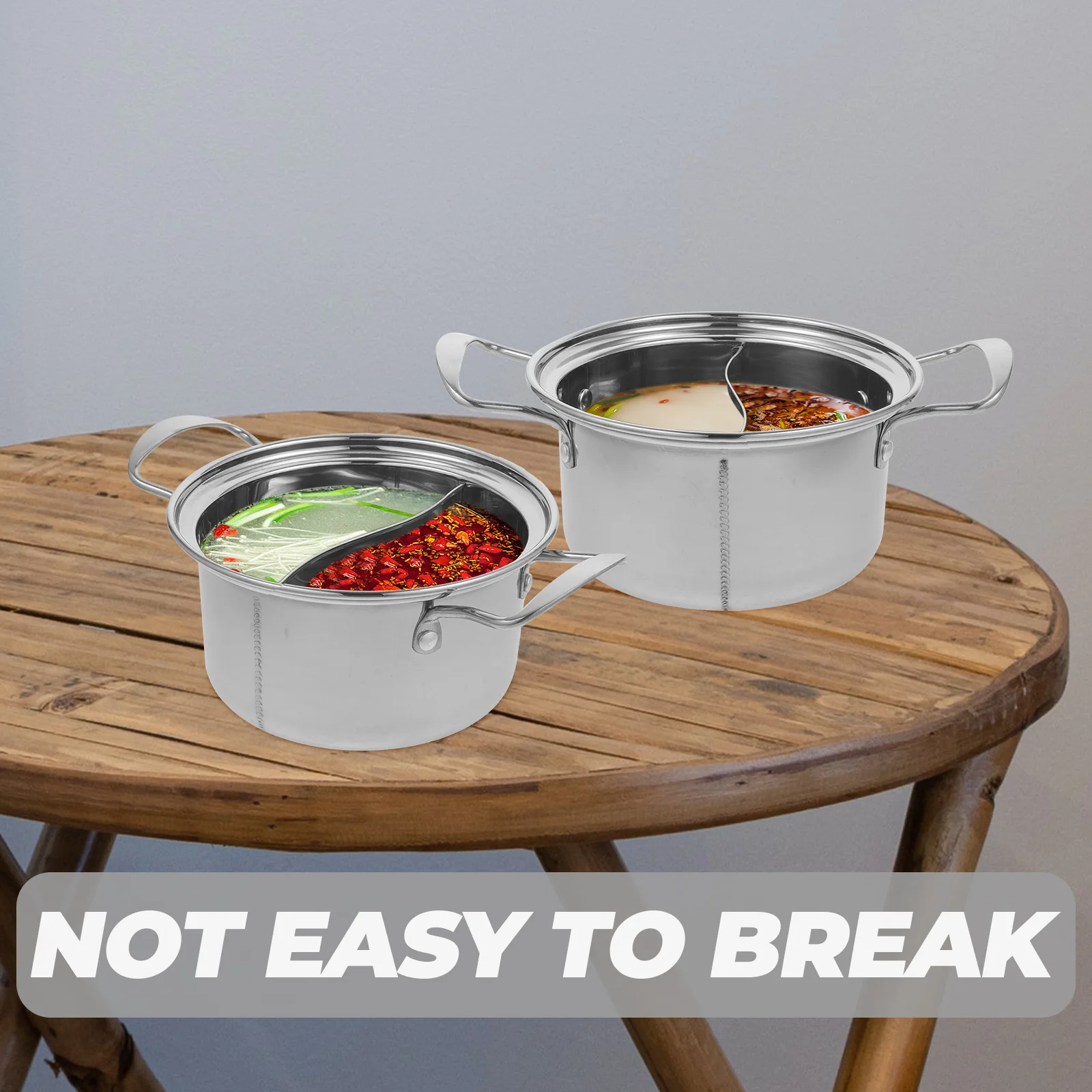 

Single Small Hot Pot Stainless Steel Cooking Cooker Soup Home Noodle Hotpot 201 Stock Stew Kitchen Ramen Steam Reusable