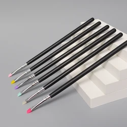 1/2/3pcs Professional Silicone Bevel Brush Eyeliner Brush Eye Shadow Eyebrow Details Nail Painting Tools Nail Art Brush Hot Sale