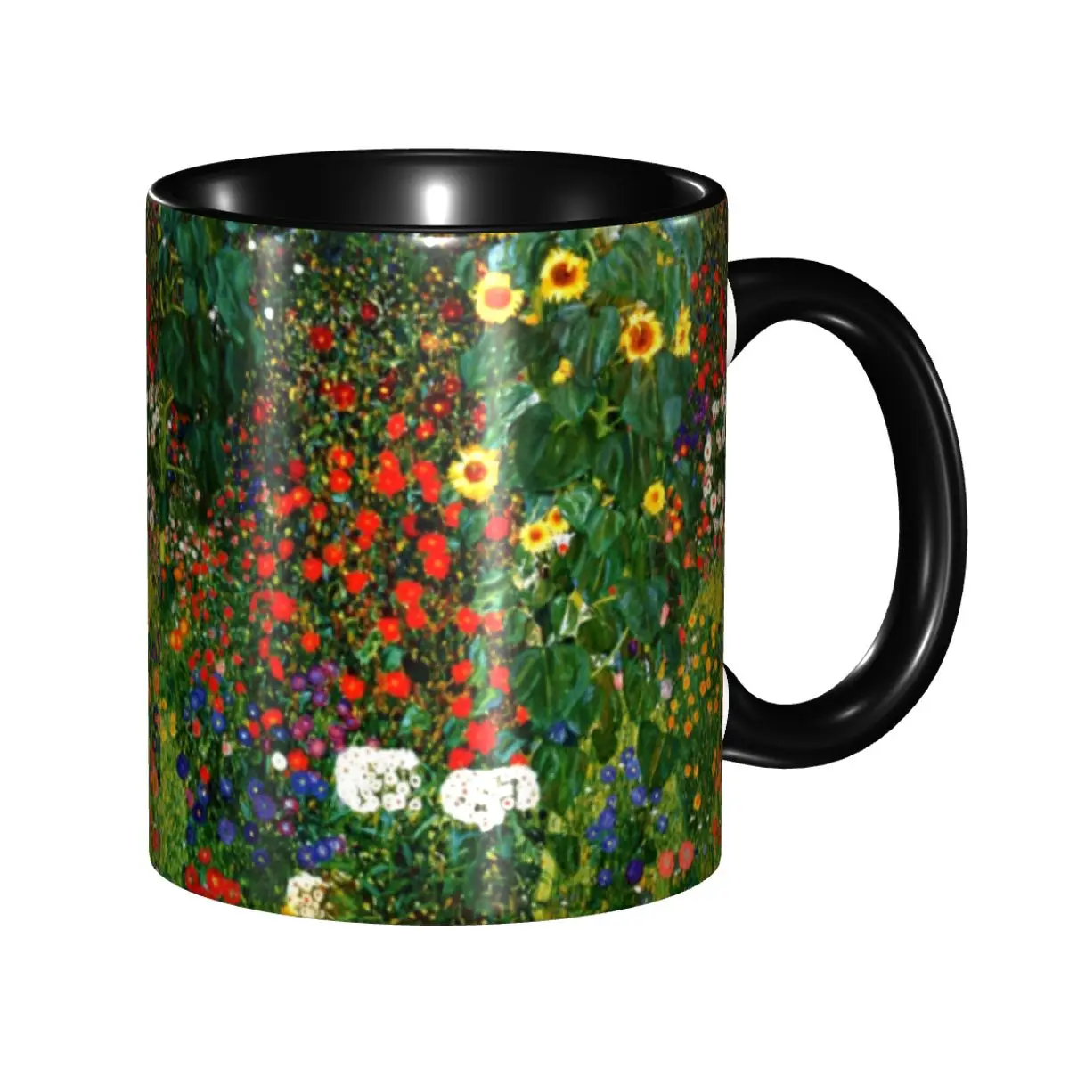 

Custom Farm Garden With Sunflowers Coffee Mugs DIY Gustav Klimt Painting Art Ceramic Milk Tea Cup
