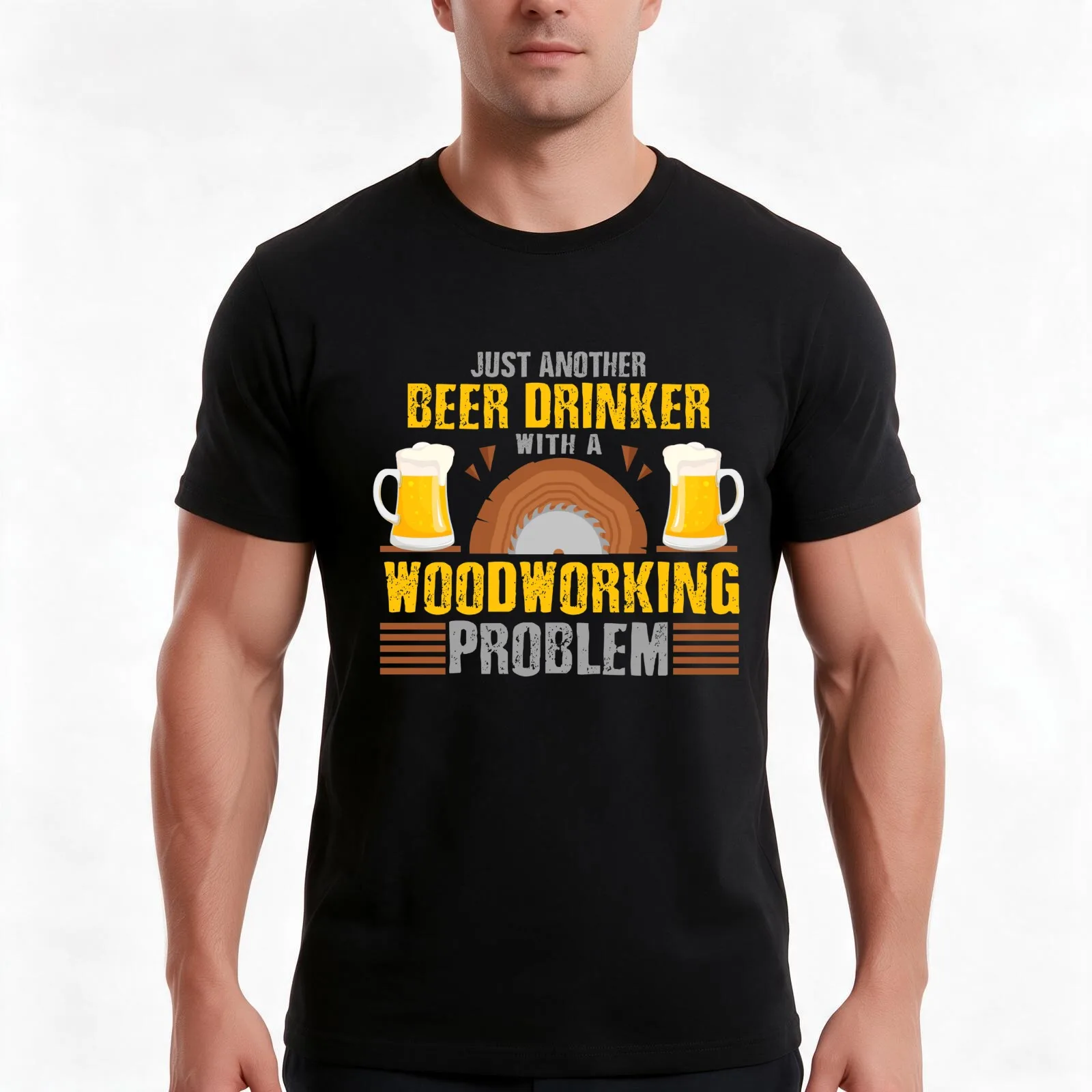 Just Another Beer Drinker with a Woodworking Problem | Woodworking Gifts clothing Dad Fath T-Shirt, Summer Casual Cotton Tee