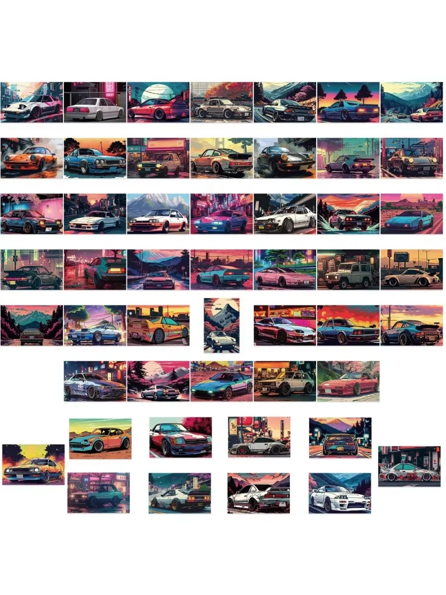 50 naklejek JDM Racing na walizkę, deskorolkę, laptopa, bagaż, lodówkę, telefon komórkowy, naklejki w stylu samochodowym