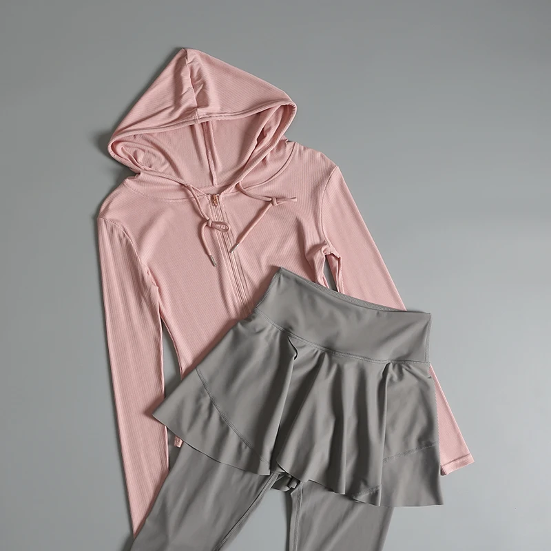 

Спортивный костюм для женщин на осень и зиму, высококачественный облегающий костюм для похудения, йоги, профессиональный утренний бег, фитнес-костюм