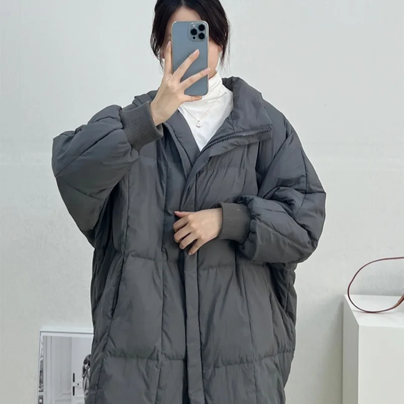 2024 New Puffer Parkas Women\'s Long Down Cotton Coat Fashion Stand Collar Cotton-Padded Coat Winter Jacket Casual Loose Outwear