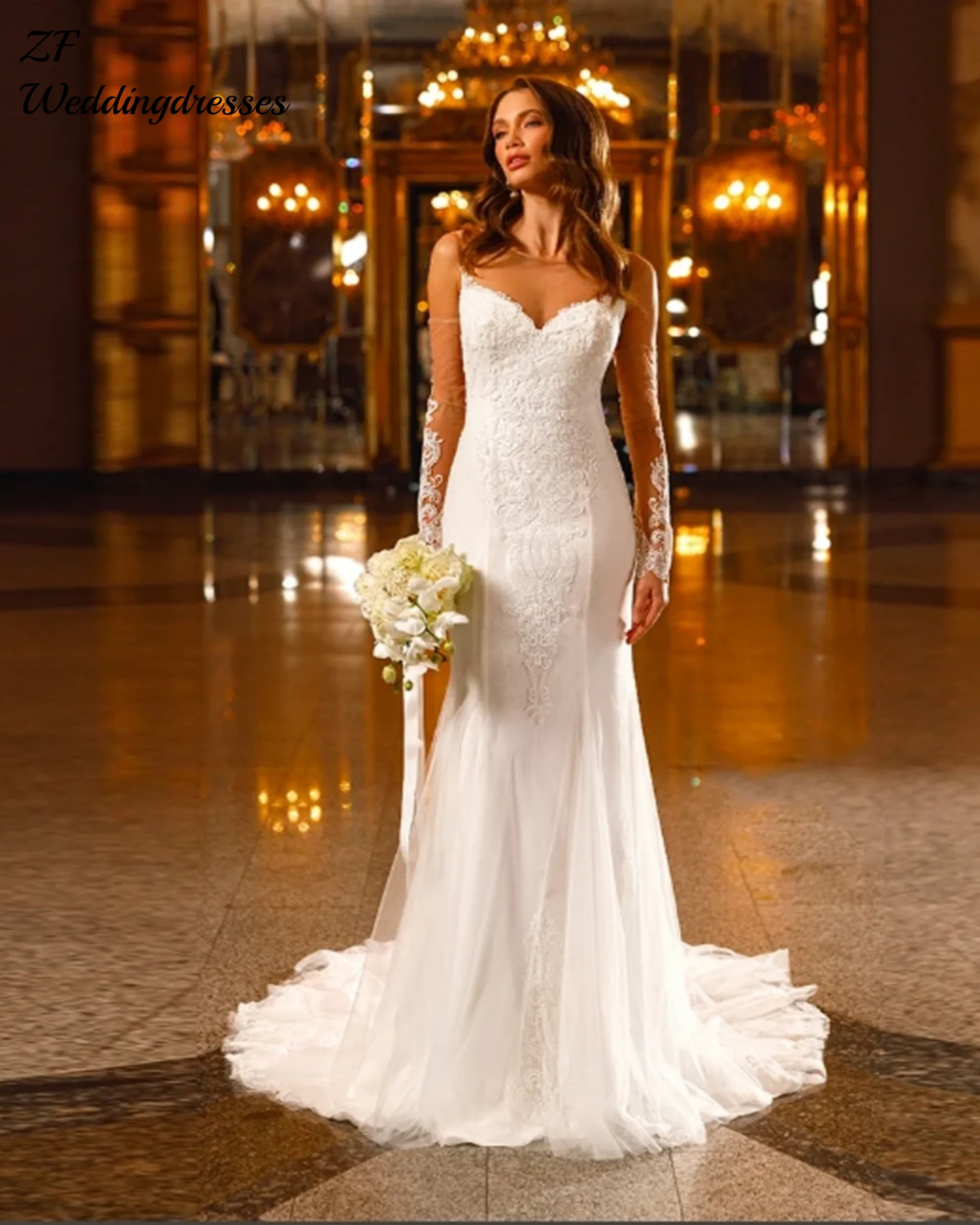 Customized Sweetheart Collar Mermaid Women Wedding Dresses Fascinating Sleeveless Bridal Gowns Princess Ball Vestidos