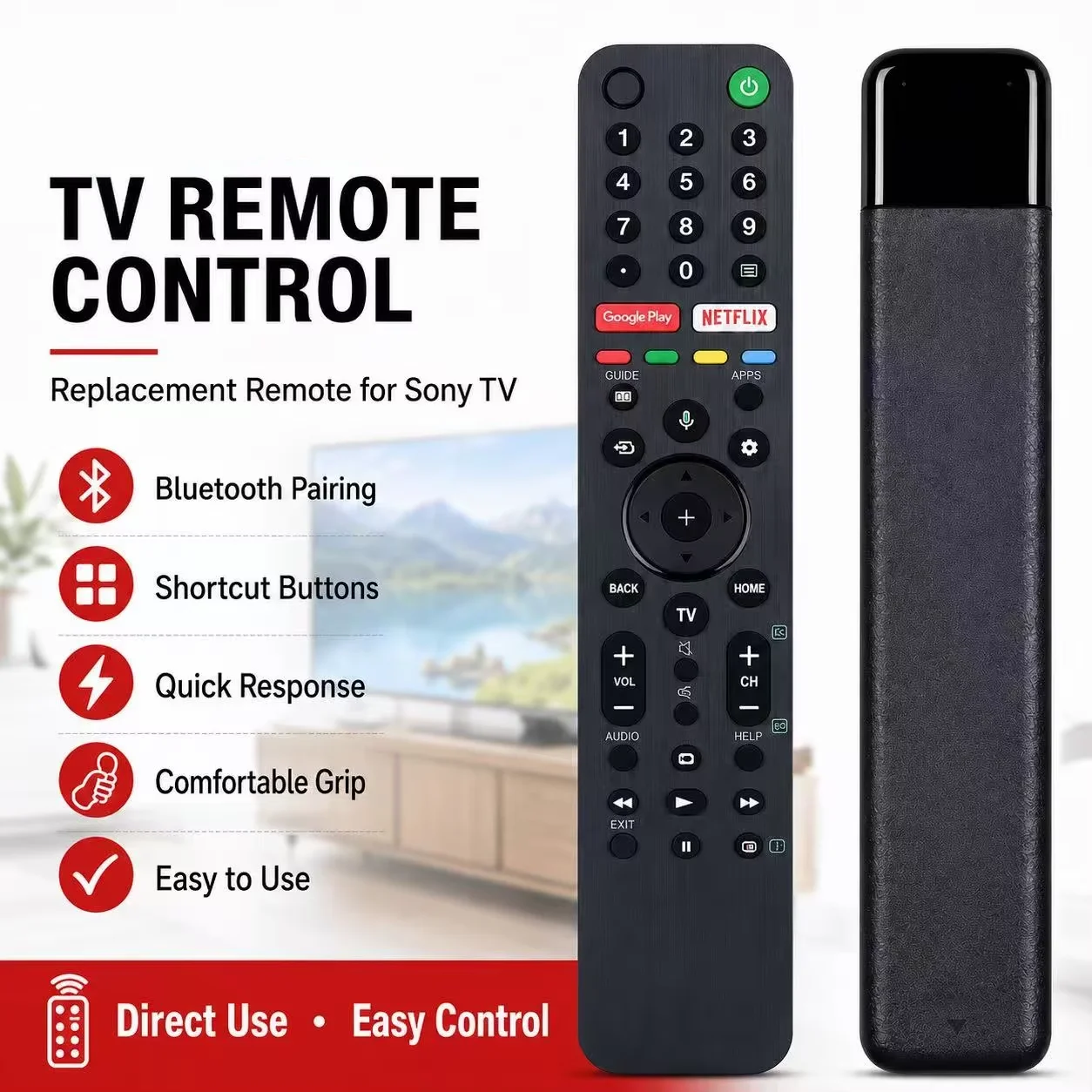 RMF-TX500P RMF-TX500U RMF-TX500B TV Remote Control Replacement Fit For SONY 4K UHD Android Bravia TV XG95 AG9 X85G Series - view 2