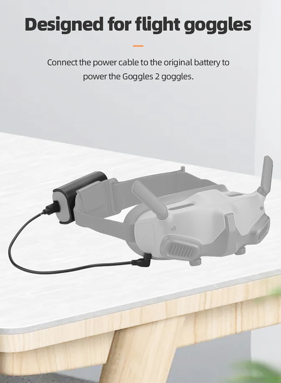 Cavo di ricarica portatile per occhiali DJI 2 occhiali da volo linea di alimentazione + Clip posteriore per portabatterie DJI Avata Drone