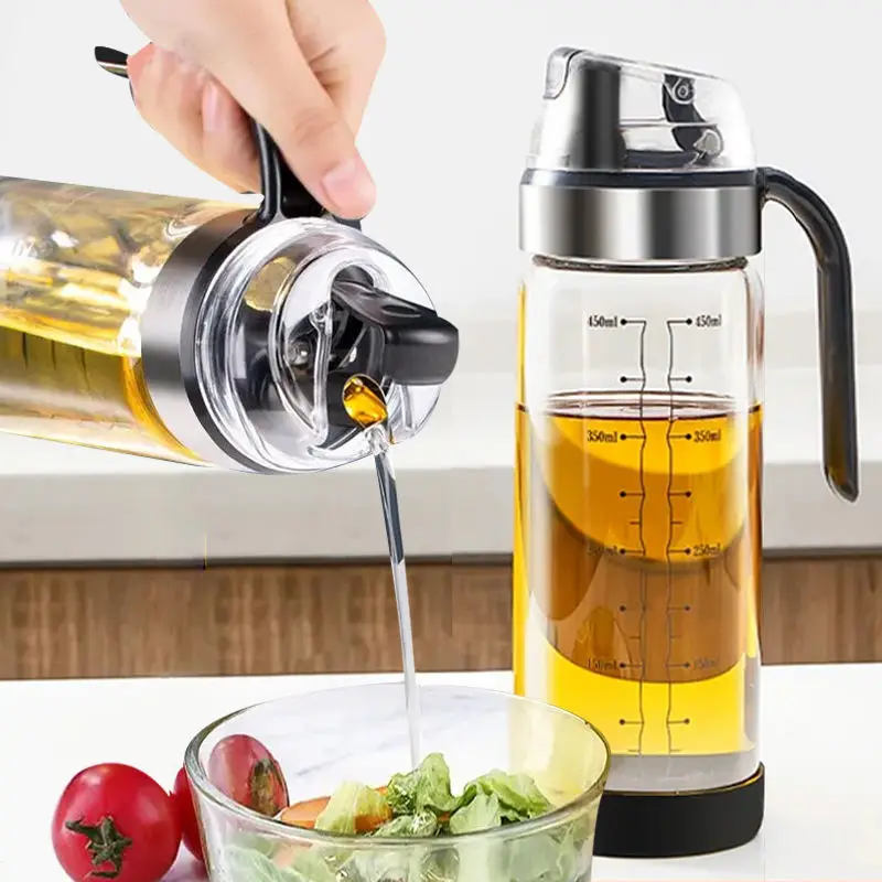 

2023 High Borosilicate Anti-Leakage Oil Pot Glass Bottle Oil Home Kitchen with Spices Soy Sauce Vinegar Pot Oil Tank Automatic