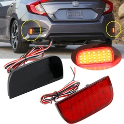 2PCS Rear Marker Lights Red LED Tail Light Bumper Reflector For 2016-up Honda Civic LX/EX/Touring sedan or coupe