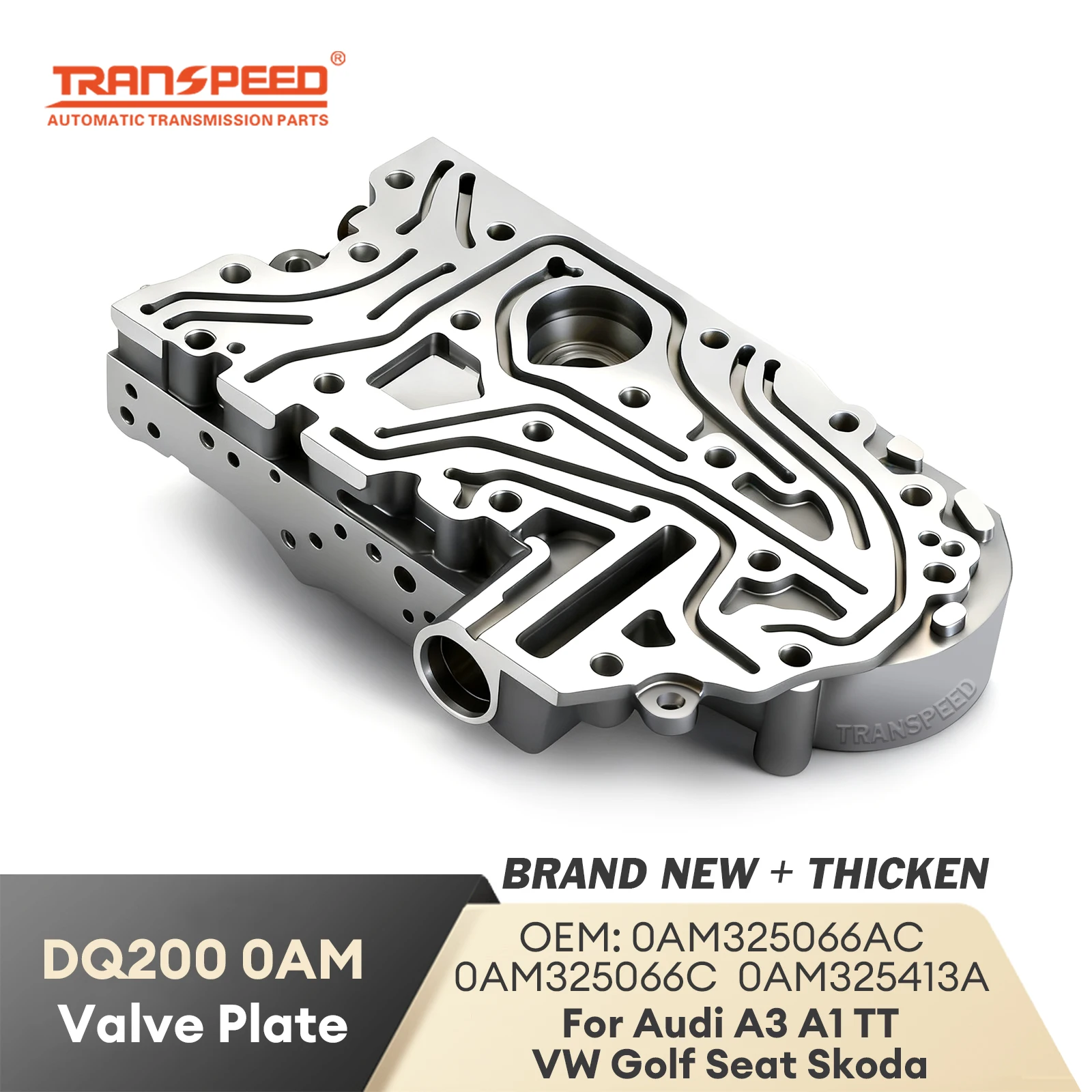 TRANSPEED New Thick 5.71 MM 0AM OAM Valve Body DQ200 DSG Accumulator Housing For VW Polo Audi A3 0AM325066AC Car Accessories