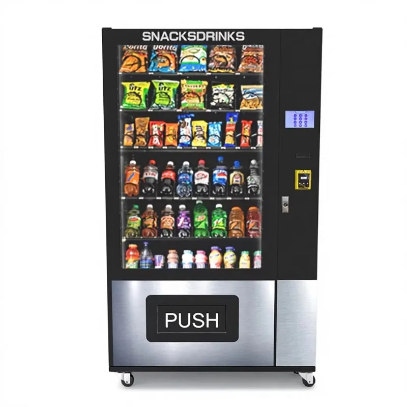 Snack Drink Vending Machine Automated Unmanned Convenience Store Touchscreen Card Payment Glass Door Retail POS Integration