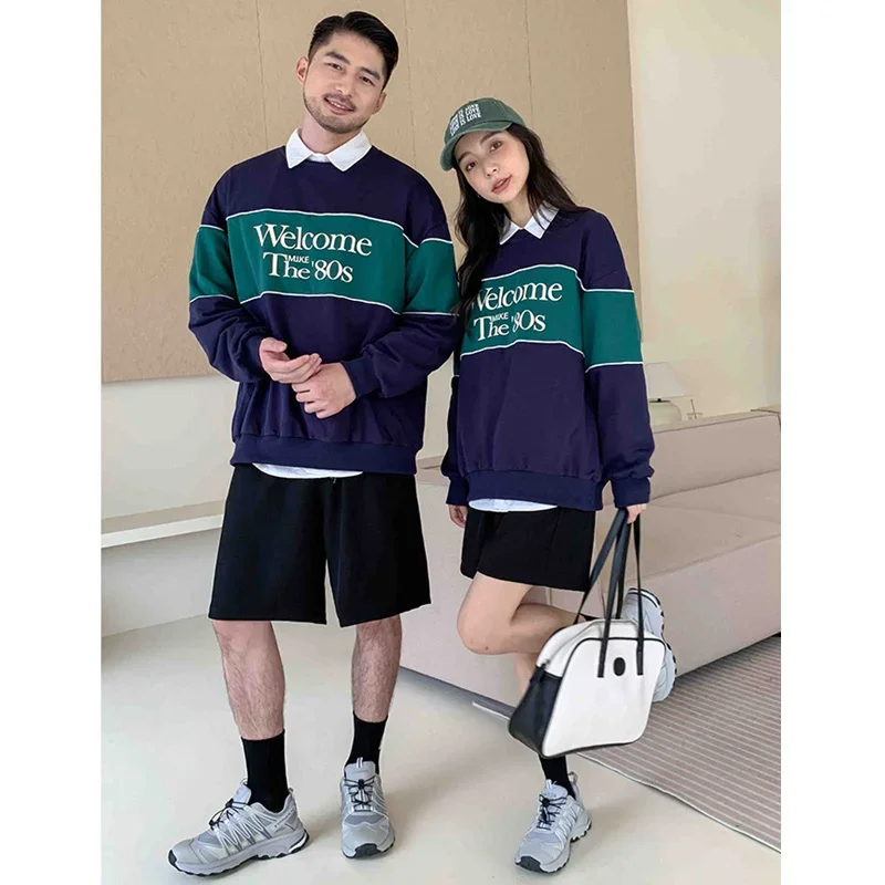 Fashion Sweatshirt for The Whole Family 2023 Autumn Dad Mom and Children Matching Clothes Korean Mother Father Daughter Son Tops