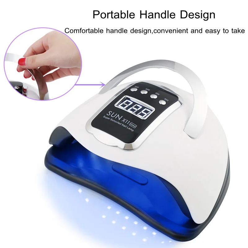

Профессиональная УФ-лампа для ногтей с умным датчиком и просторным дизайном X11 Двойная ручная лампа для отверждения гель-лака для салона и домашнего использования