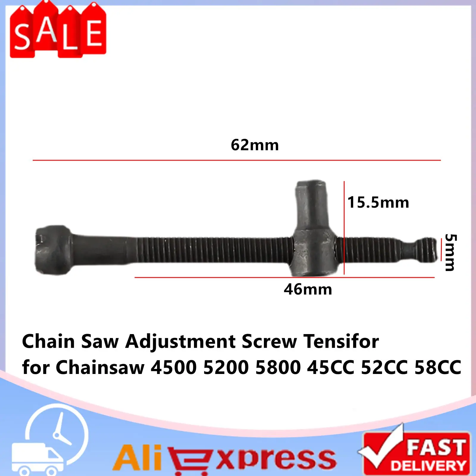 Saw 58CC Replacement Parts Tensioner For Chainsaw Chain Adjustment Screw 4500 5800 52CC Newest Useful 2019 New Sale