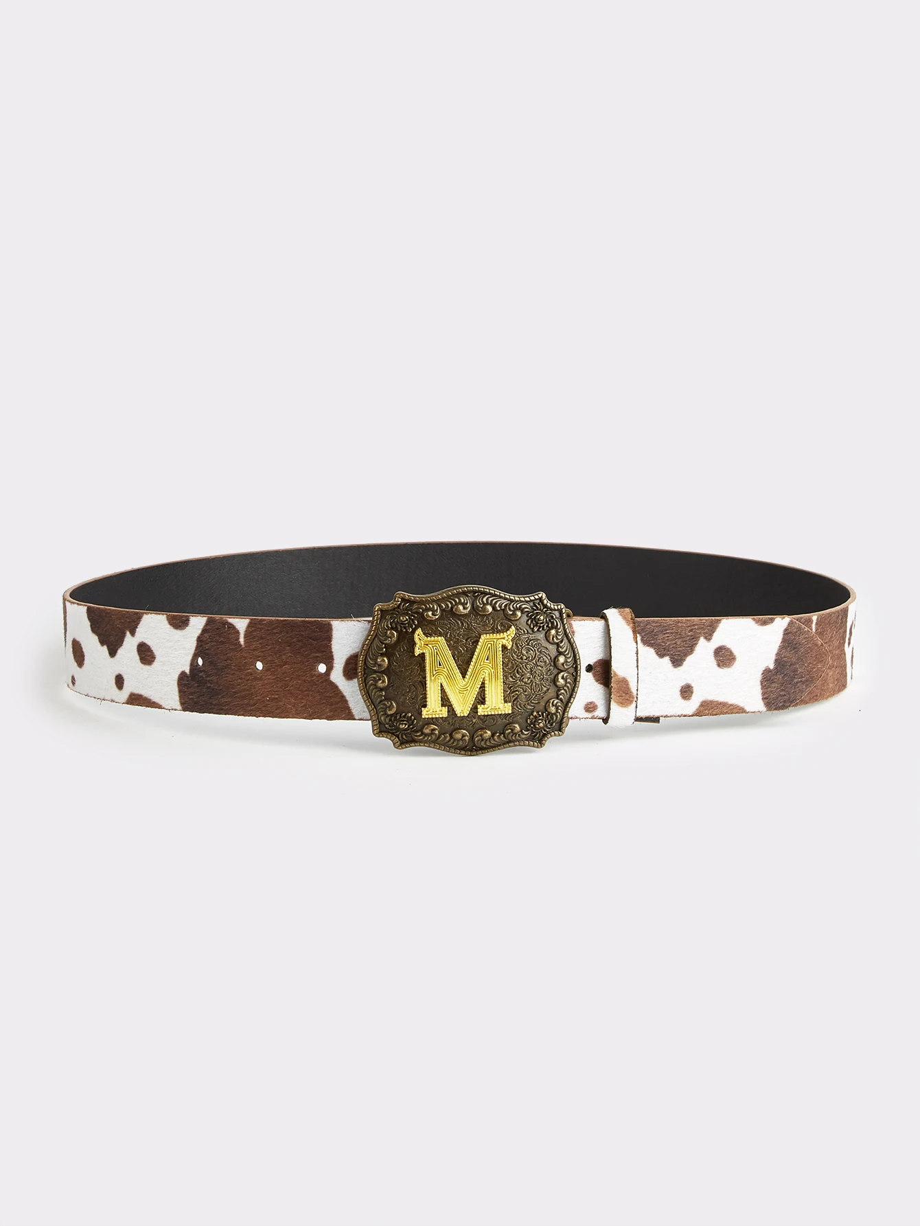 Cintura in vita con stampa mucca marrone per donna Accessorio versatile per abiti, camicie, jeans, adatta per cene, gite