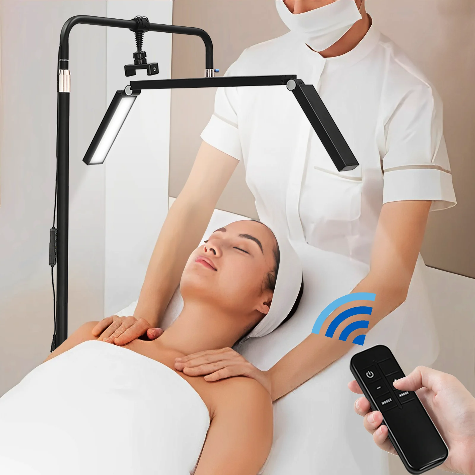 [Lash Light] Half Moon Lash Light - Aluminum Iron Build - for Eyelash Extensions Salon SPA - Adjustable Light Phone Holder