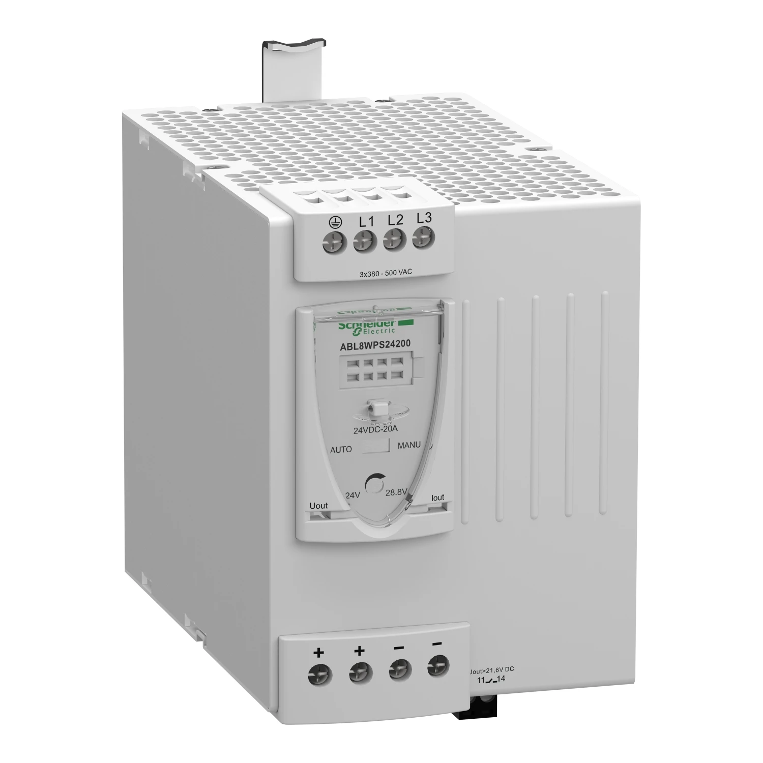 ABL8WPS24200 Regulated switch power supply, modicon power supply, 3 phases, 380 to 500V AC, 24V, 20A