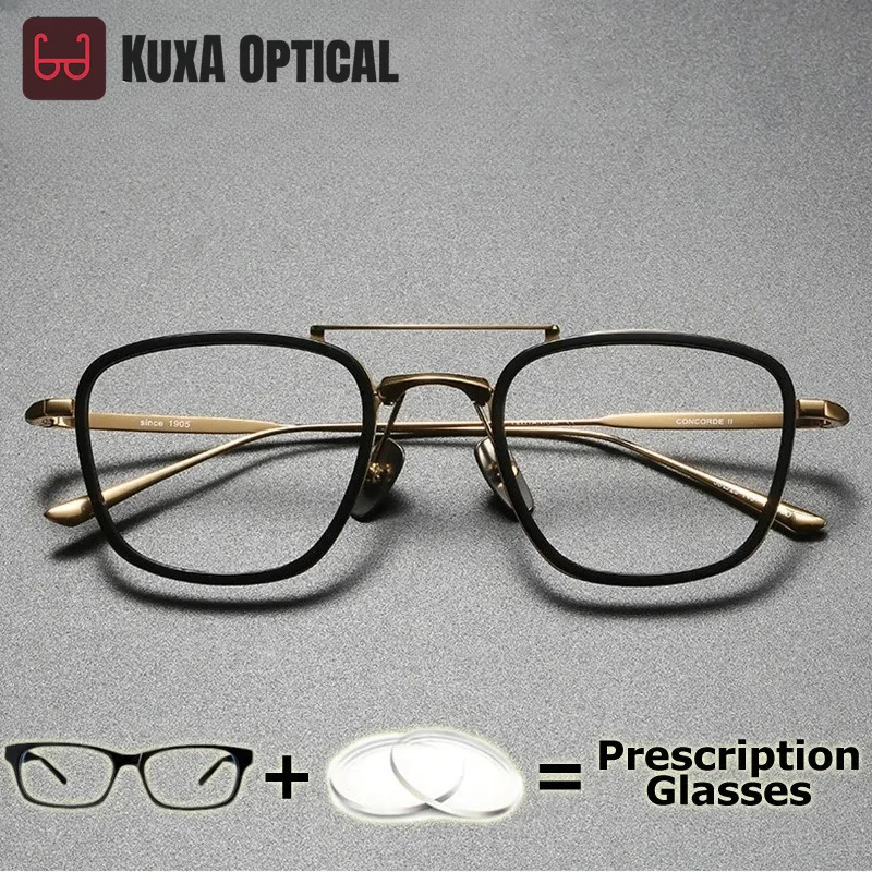 XUKA Prescription Photochromic Lenses Men's Glasses Acetate Titanium Myopia  Medical Vision Optical Lens Recipe Reading