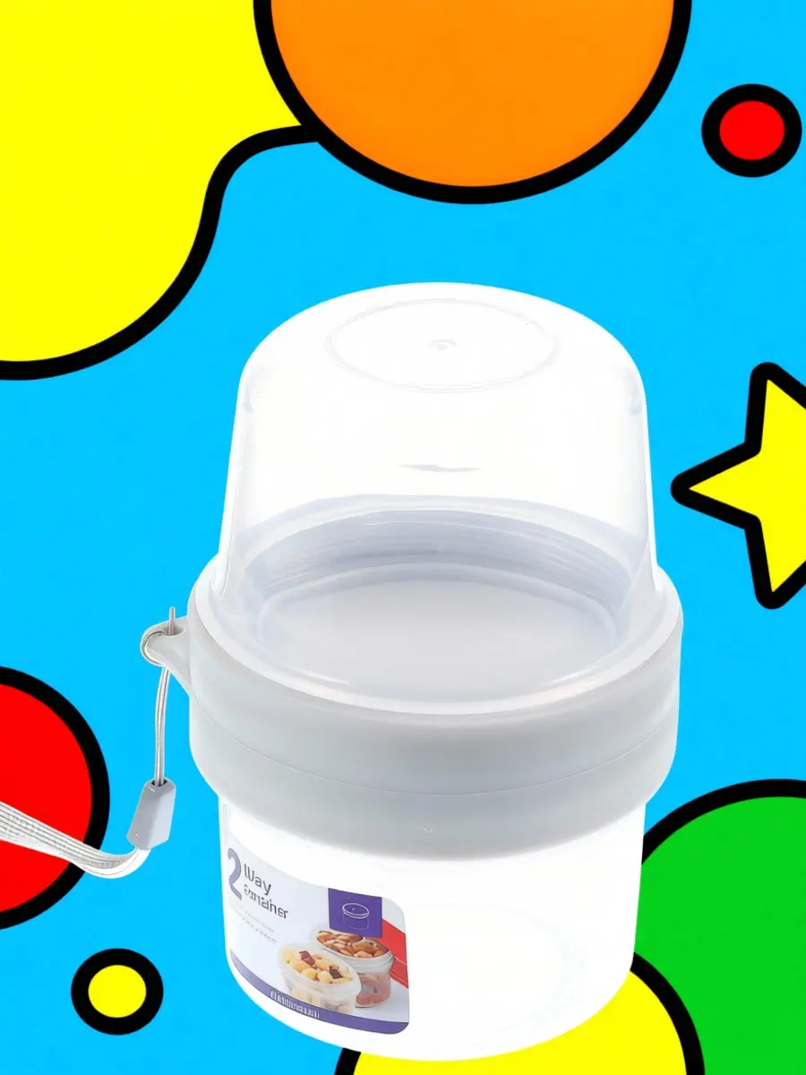 Double Layer Portable Breakfast Cup Lanyard Fruit Oatmeal Container Food Storage Box -Keeping Cup for Office School