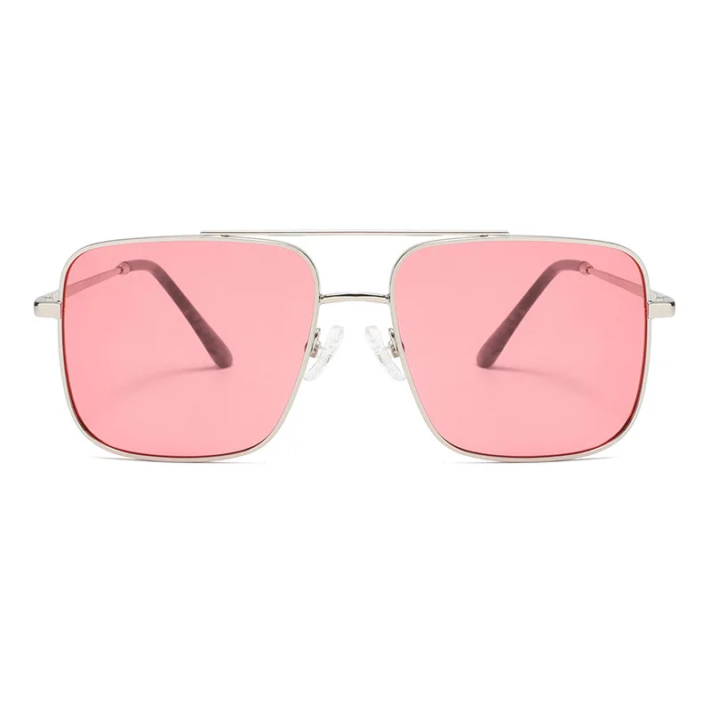 

Polarized Double Bridge Metal Sunglasses Men Women Retro Square Frame UV Protection TAC Lens Driving Sun Glasses Shades 2323P