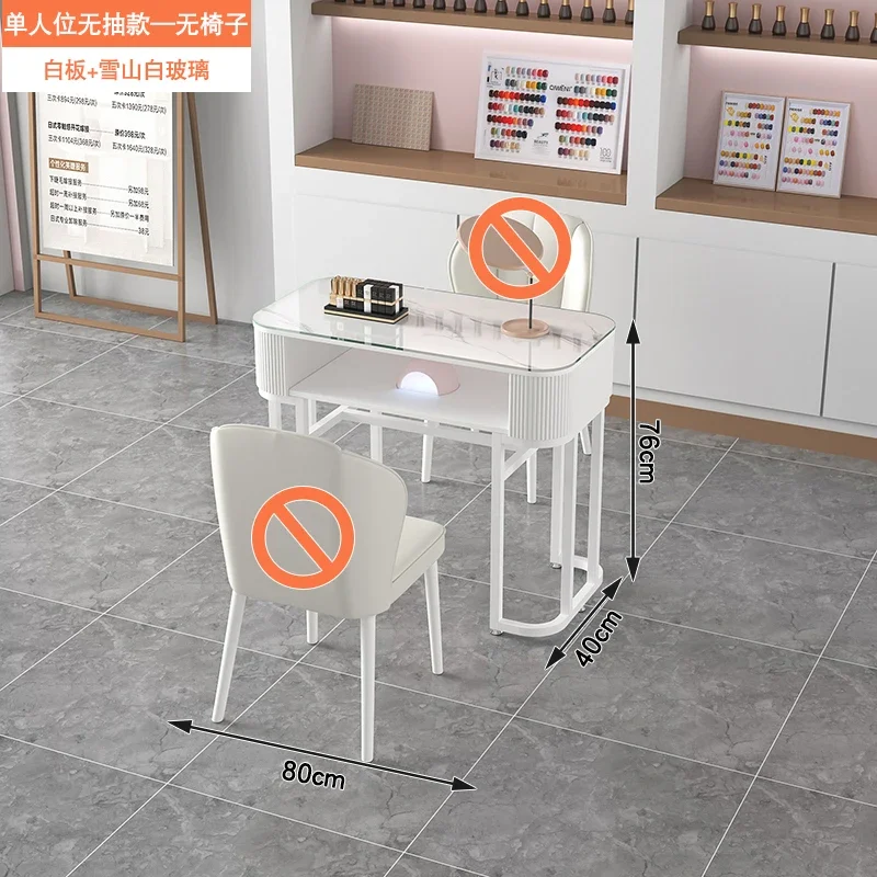 Tavolo per unghie da tavolo in vetro di lusso moderno professionale aestetictable Manicure Table Storage Mesa De Manicure Salon Furniture