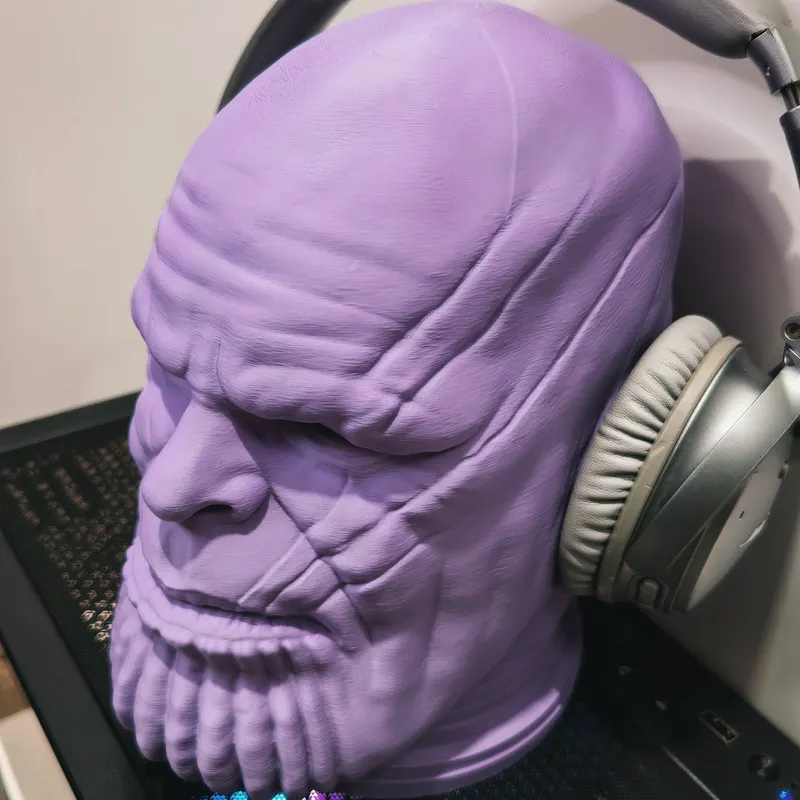 Soporte para auriculares Marvel Thanos, figura de resina impresa en 3D, decoración de escritorio para el hogar, adorno coleccionable, regalo sorpresa para fanáticos